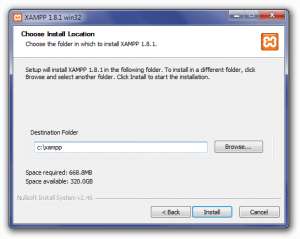installing xampp -three pressphp