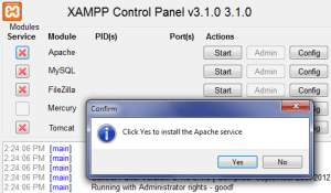 xampp control panel