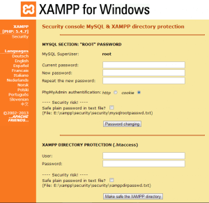 xampp control panel